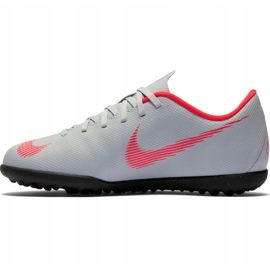 Zapatos de fútbol Nike Mercurial Vapor X 12 Club Tf Jr AH7355 060 multicolor gris 2