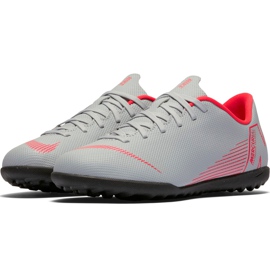 Zapatos de fútbol Nike Mercurial Vapor X 12 Club Tf Jr AH7355 060 multicolor gris 3