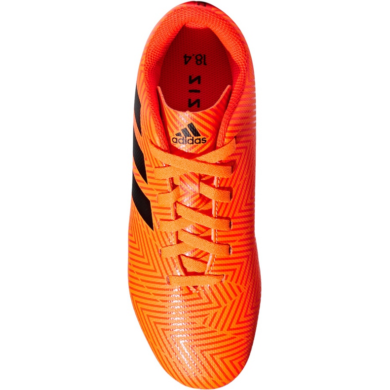Las botas de fútbol adidas Nemeziz 18.4 FxG Jr DB2355 multicolor naranja 1