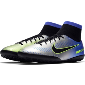 Calzado de fútbol Nike Mercurial X Victory 6 Df Neymar Tf 921514407 verde, azul, gris / plateado azul 3