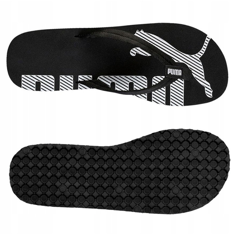 Pantuflas de hombre Puma Epic Flip V2 negras y blancas 360248 03 blanco negro 1