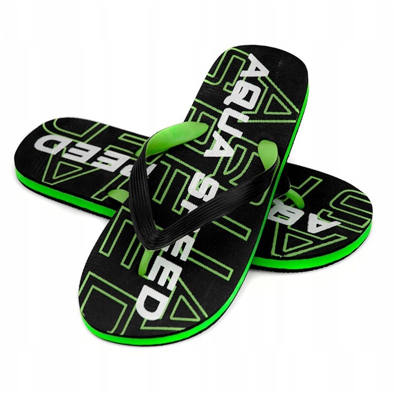 Zapatillas de hombre Aqua-Speed ​​Rhodes negras y verdes col. 38 negro 1