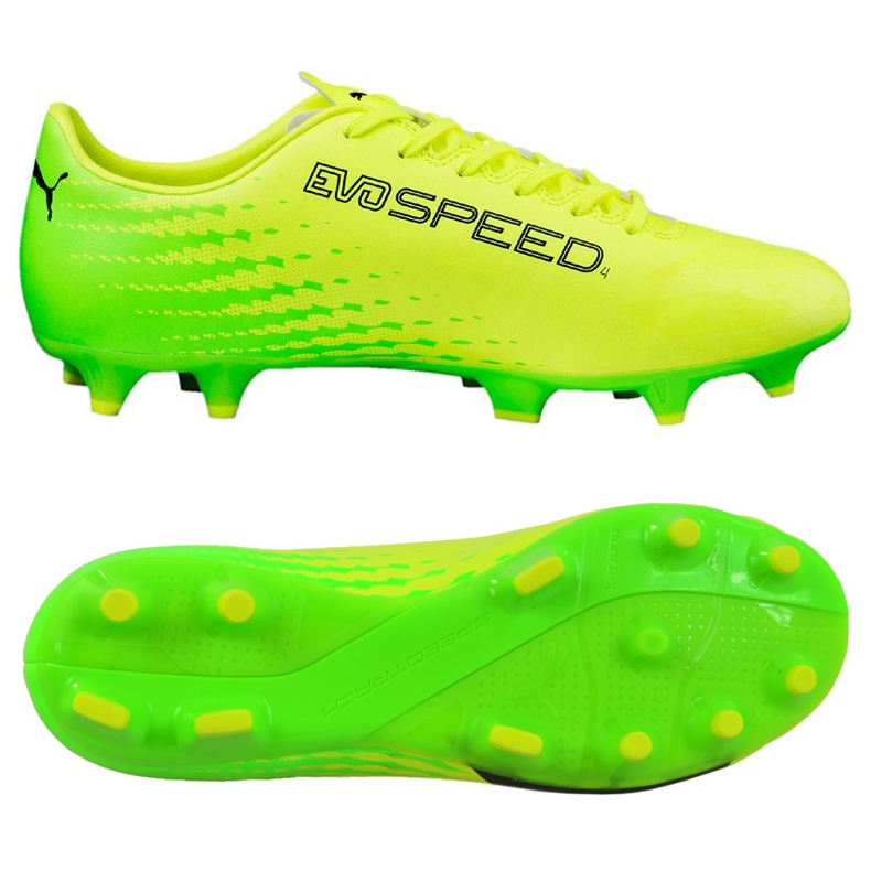 Botas de fútbol Puma Evo Speed ​​17.4 Fg amarillo-verde 104017 01 multicolor 1