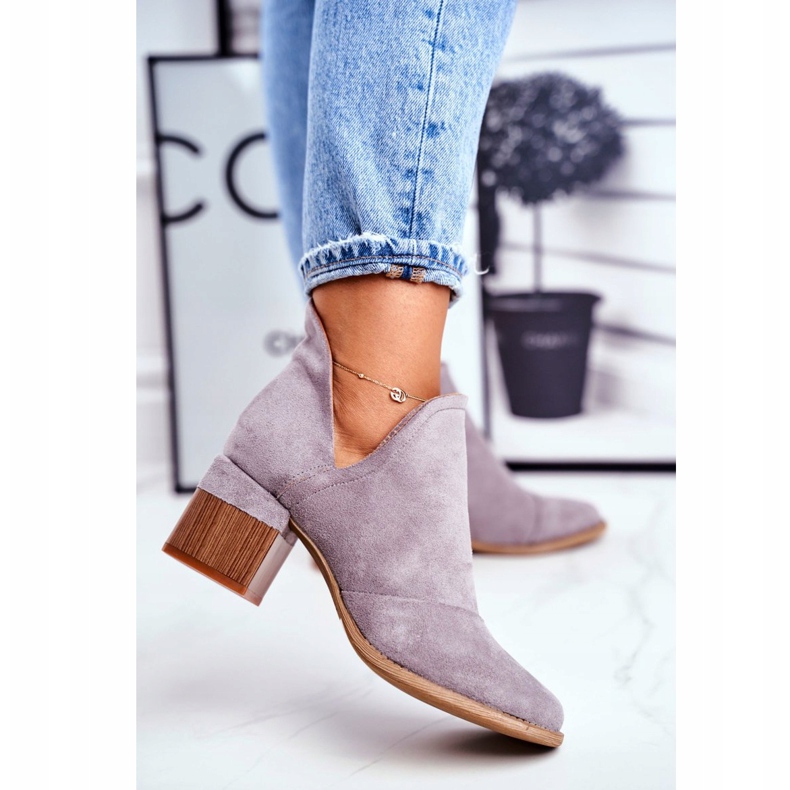 MSMG Botas de mujer en tacón alto recortadas gris mini meliori 3 MSMG Botas de mujer en tacón alto recortadas gris mini meliori 3