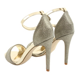 SEA Sandalias De Mujer Con Tacón Alto Con Purpurina Dorado Fiver 5