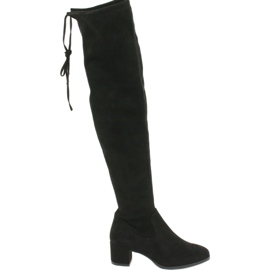 Botas largas mujer ante lycra Sergio Leone KZ281 negro 1