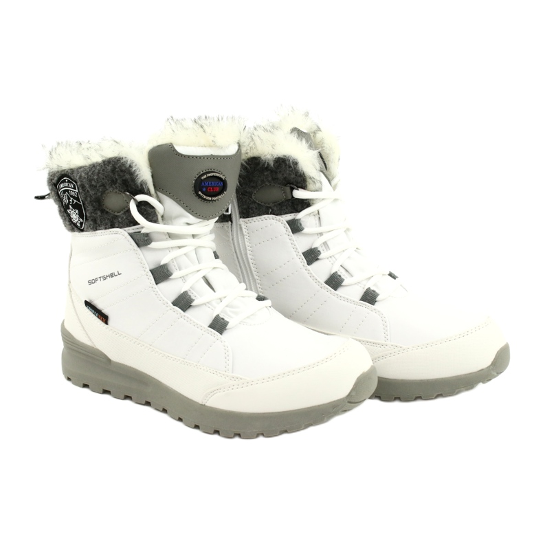 Botas de nieve softshell con membrana American Club SN26 / 20 blanca blanco gris 4