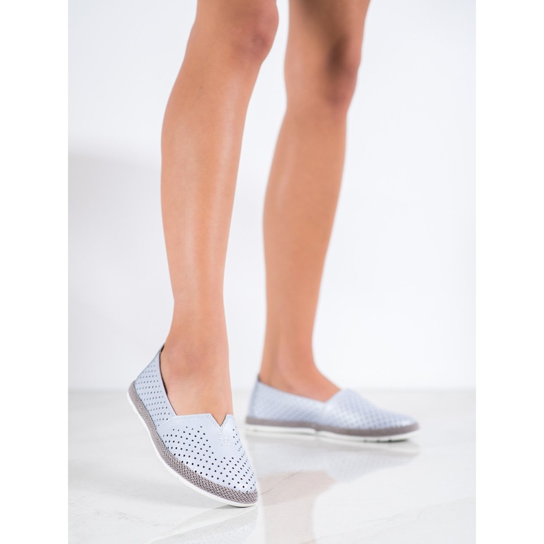 Zapatillas de piel sin cordones VINCEZA azul 2