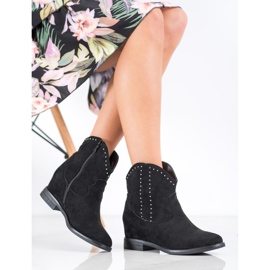 Ideal Shoes Vaqueras negras de moda negro 1