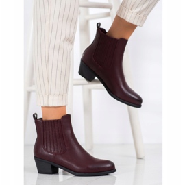 Ideal Shoes Botas clásicas sin cordones rojo 1 Ideal Shoes Botas clásicas sin cordones rojo 1