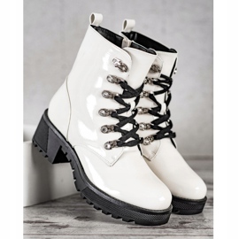 SHELOVET Botas lacadas blancas blanco 3