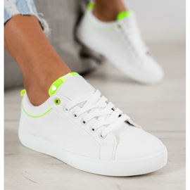 SHELOVET Zapatillas elegantes con cuero ecológico blanco 2