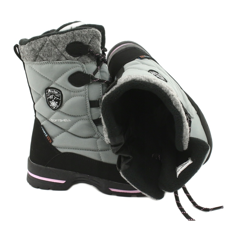 American Club Botas de nieve softshell con membrana American SN19 / 20 negro rosa gris 4