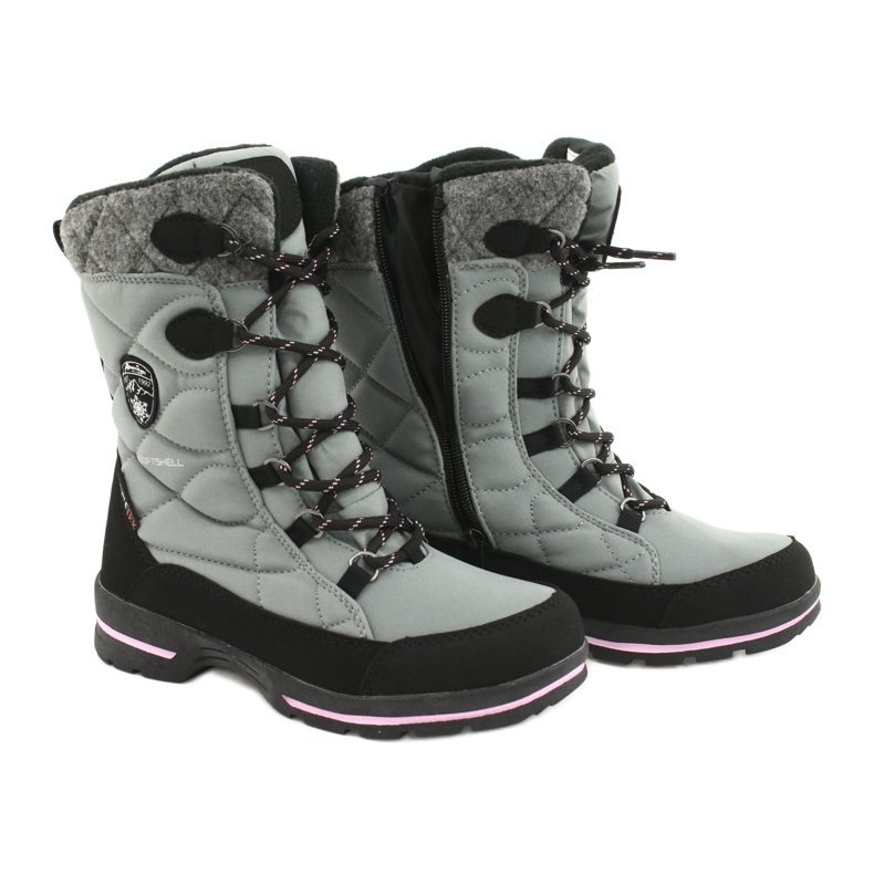American Club Botas de nieve softshell con membrana American SN19 / 20 negro rosa gris 3