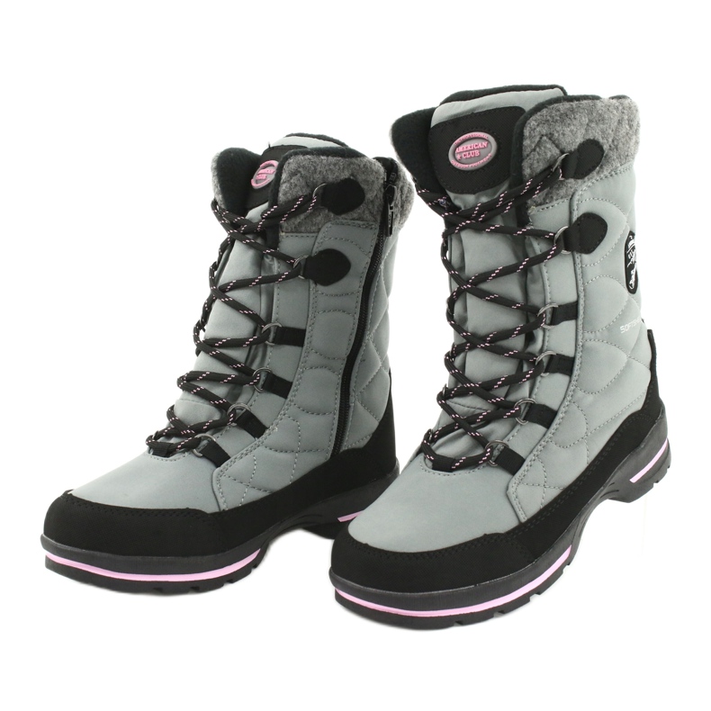 American Club Botas de nieve softshell con membrana American SN19 / 20 negro rosa gris 2