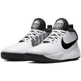 Zapatillas Nike Team Hustle D 9 Gs blancas AQ4224 100 para niños blanco negro blanco 3