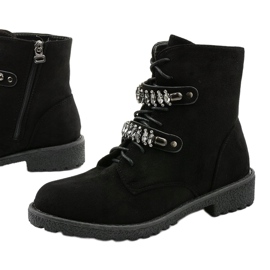 Botas negras con rayas decorativas de Ginoraya negro 1 Botas negras con rayas decorativas de Ginoraya negro 1