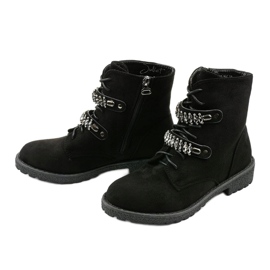 Botas negras con rayas decorativas de Ginoraya negro 2 Botas negras con rayas decorativas de Ginoraya negro 2