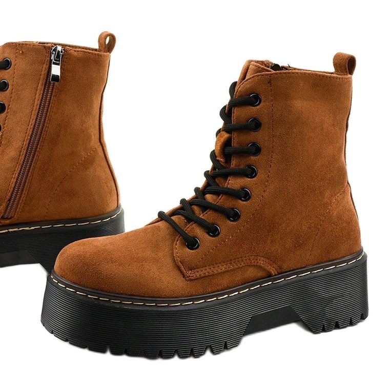 Botas cataela de ante marrón con cordones 1 Botas cataela de ante marrón con cordones 1