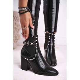 FRERY Botas De Mujer Con Tacón Negro Perla Verbos 1