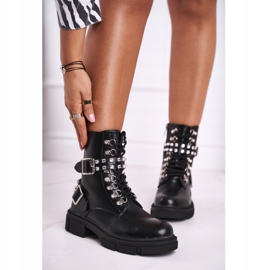 FRGIV Botas de Mujer con Zirconia Cúbica Negro Love You Baby 1