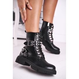 FRGIV Botas de Mujer con Zirconia Cúbica Negro Love You Baby 3
