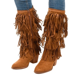 Bota cowboy ante camel Boho Wystila marrón 2