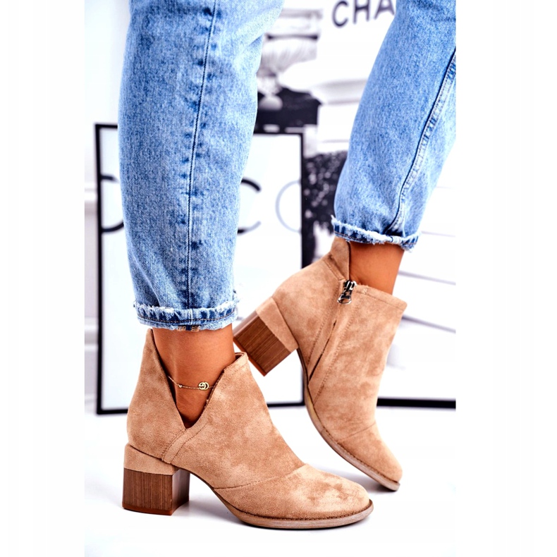 MSMG Botines de Mujer Cut Out Beige Mini Meliori 3