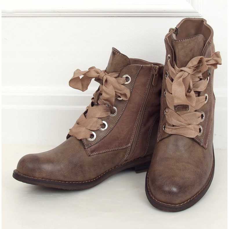 Botas con cordones, beige 3103 Caqui 2