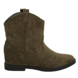 Botas vaqueras verdes con cuña oculta J936 DK.GREEN 2