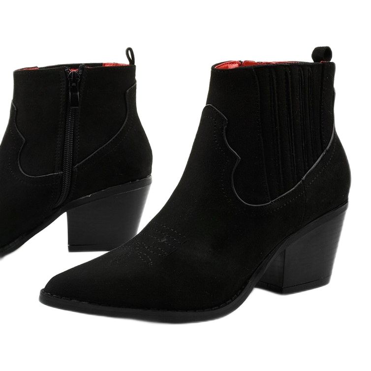 Botas altas en ante negras de Elirea cowboy boots negro 1
