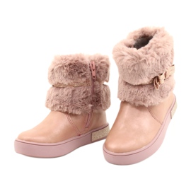American Club Botas americanas GC26 / 20 con cremallera y pelo rosa dorado 2