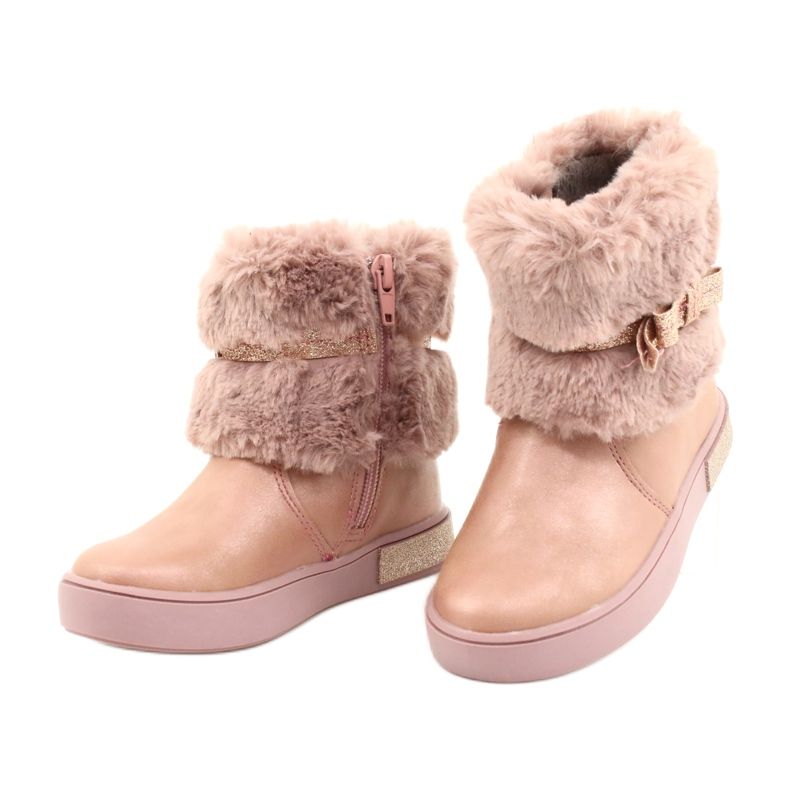 American Club Botas americanas GC26 / 20 con cremallera y pelo rosa dorado 2