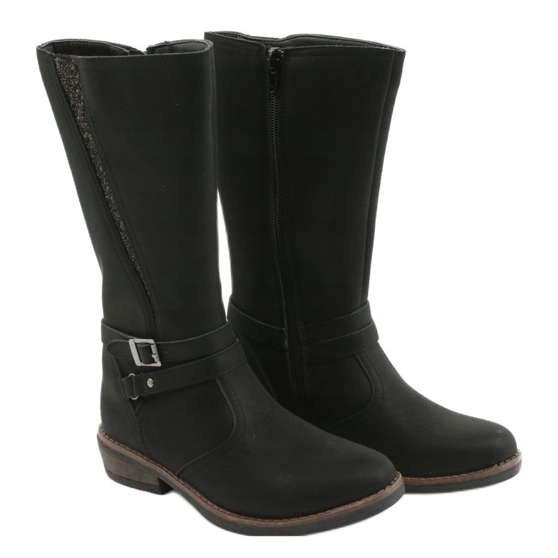 American Club Botas largas con purpurina negra American GC24 / 20 negro 3