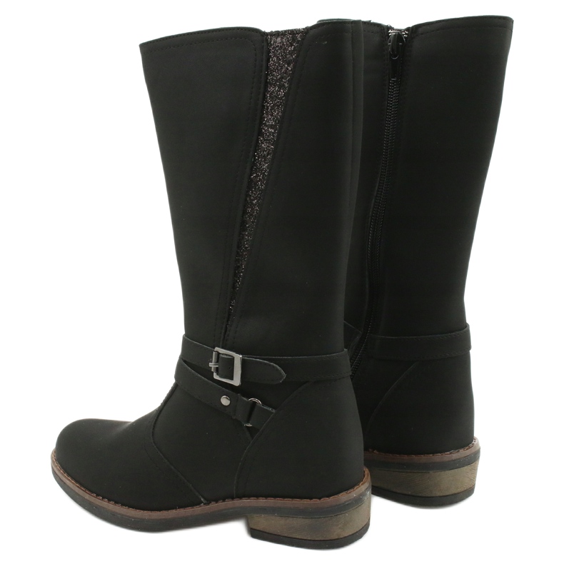 American Club Botas largas con purpurina negra American GC24 / 20 negro 2