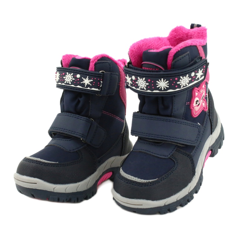 Botas softshell American Club con membrana azul marino HL47 / 20 rosa 2