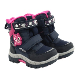 Botas softshell American Club con membrana azul marino HL47 / 20 rosa 4