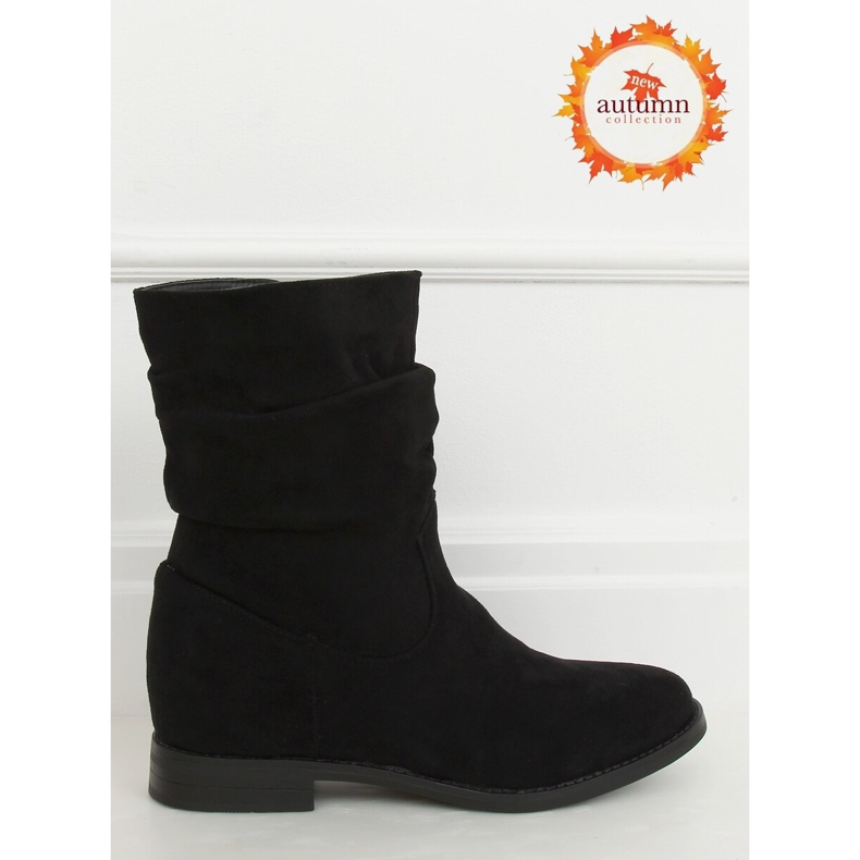 Botas negras con tacón de cuña oculto BJ1536-KB Negro 1