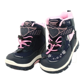 Botas softshell American Club con membrana azul marino HL48 / 20 rosado plata 2