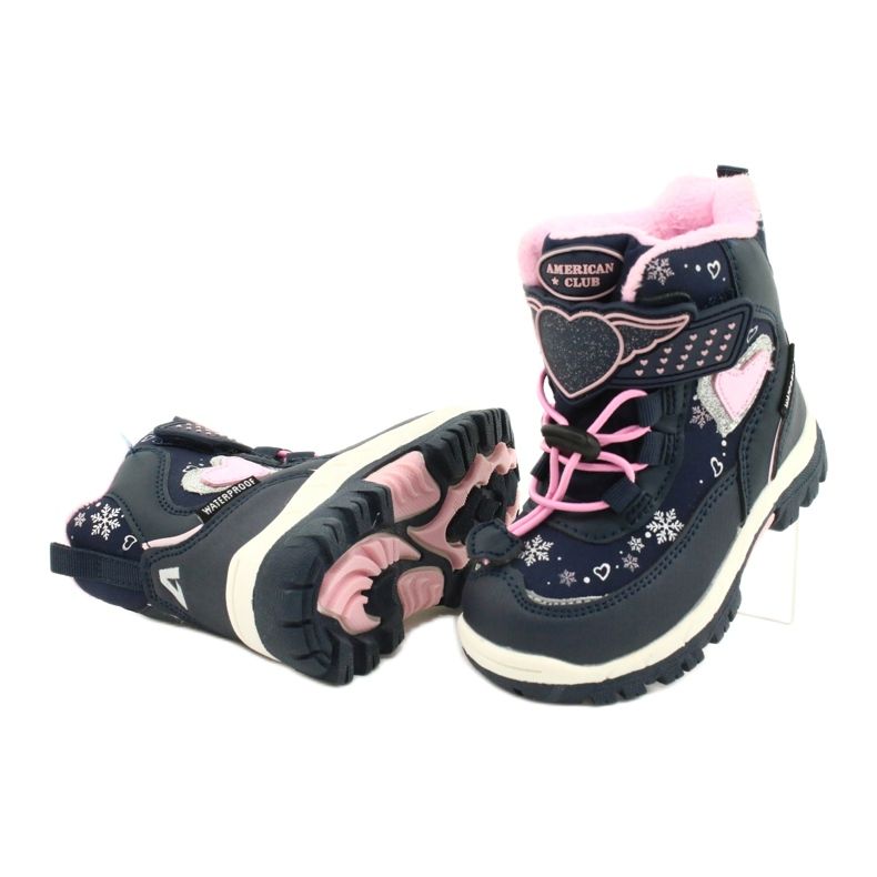 Botas softshell American Club con membrana azul marino HL48 / 20 rosa plata 3