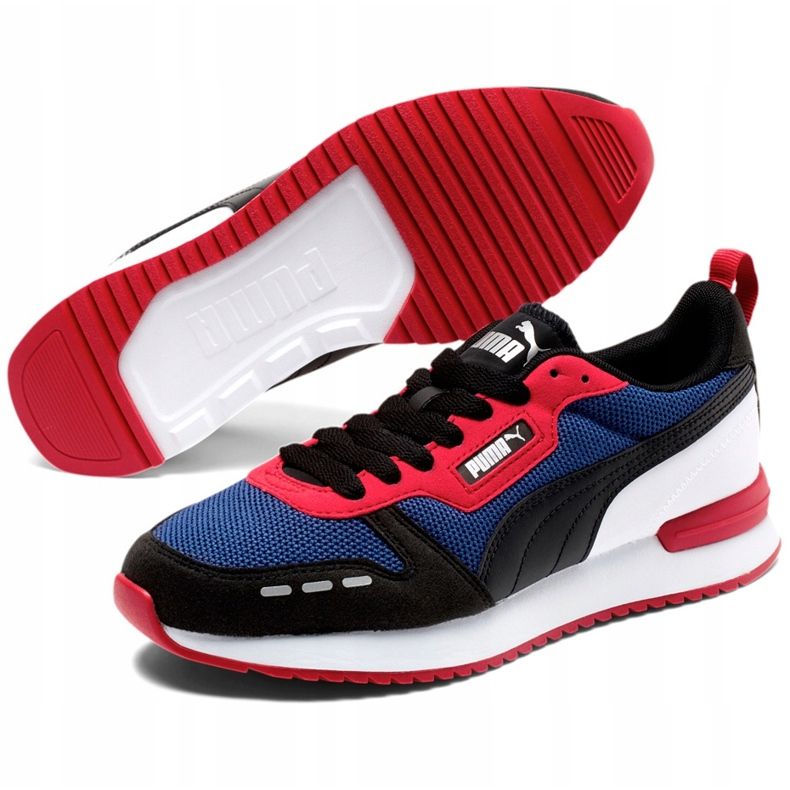 Zapatillas de hombres Puma R78 azul marino-rojo-blanco-negro 373117 09 multicolor 1