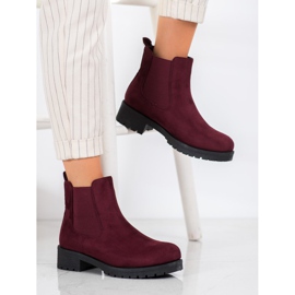 SHELOVET Botines Chelsea burdeos rojo 2