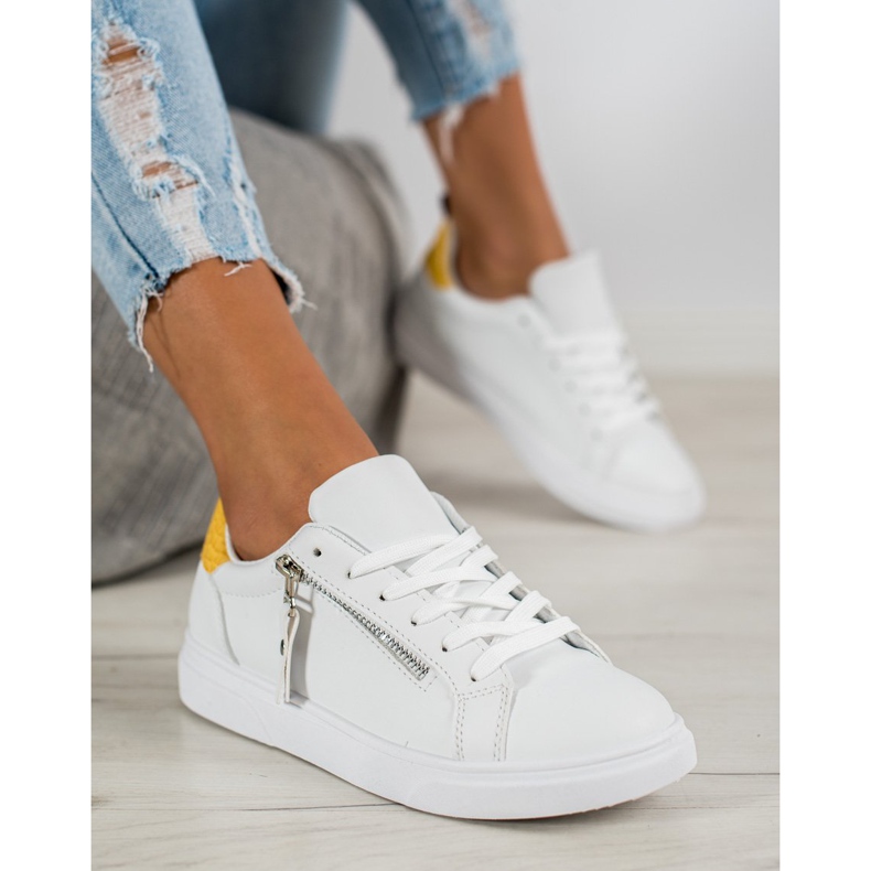 SHELOVET Zapatos deportivos con cremallera blanco 1