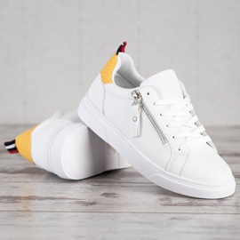 SHELOVET Zapatos deportivos con cremallera blanco 4