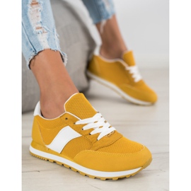 Ideal Shoes Calzado deportivo con cordones amarillo 1