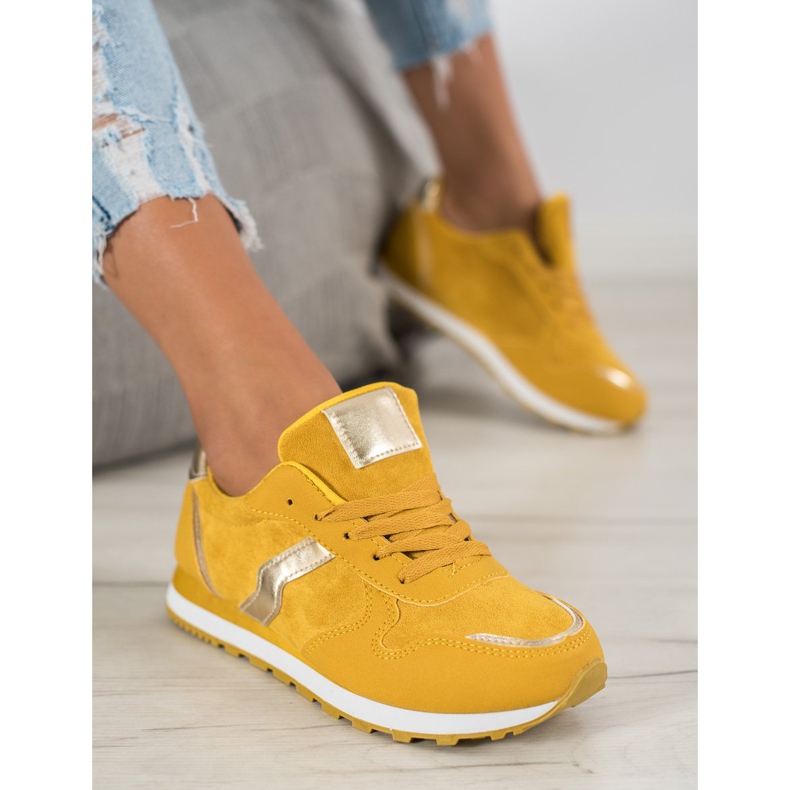 SHELOVET Zapatos deportivos mostaza multicolor amarillo 2 SHELOVET Zapatos deportivos mostaza multicolor amarillo 2