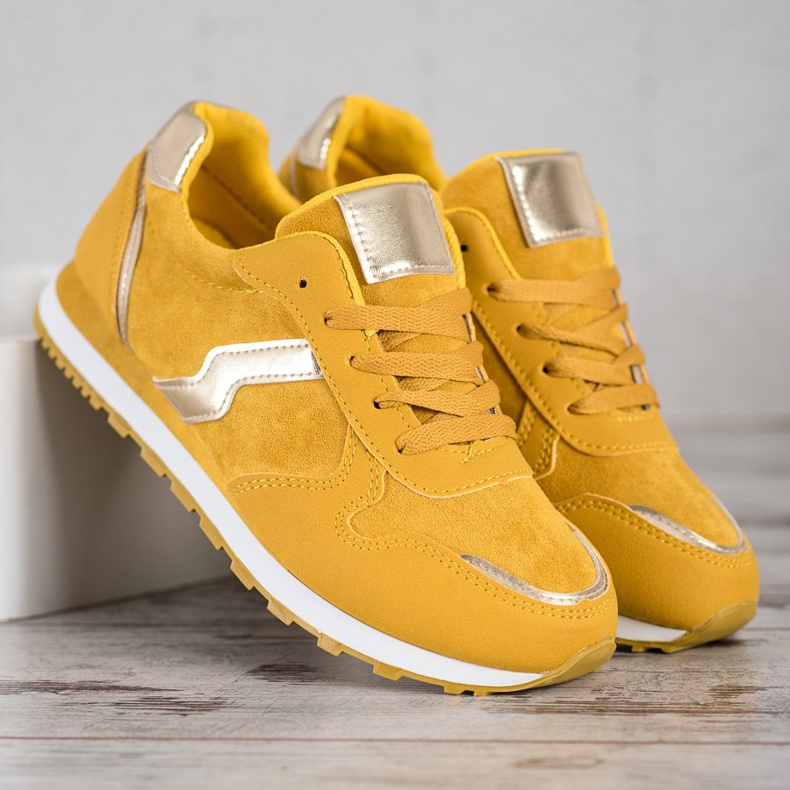 SHELOVET Zapatos deportivos mostaza multicolor amarillo 1 SHELOVET Zapatos deportivos mostaza multicolor amarillo 1