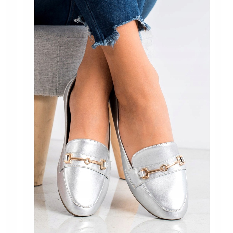 Clowse Calzado de cuero ecológico con estilo plata 1