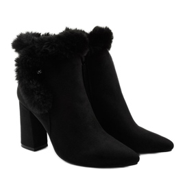 Botines negros en poste con cremallera Helike 3