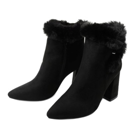 Botines negros en poste con cremallera Helike 2